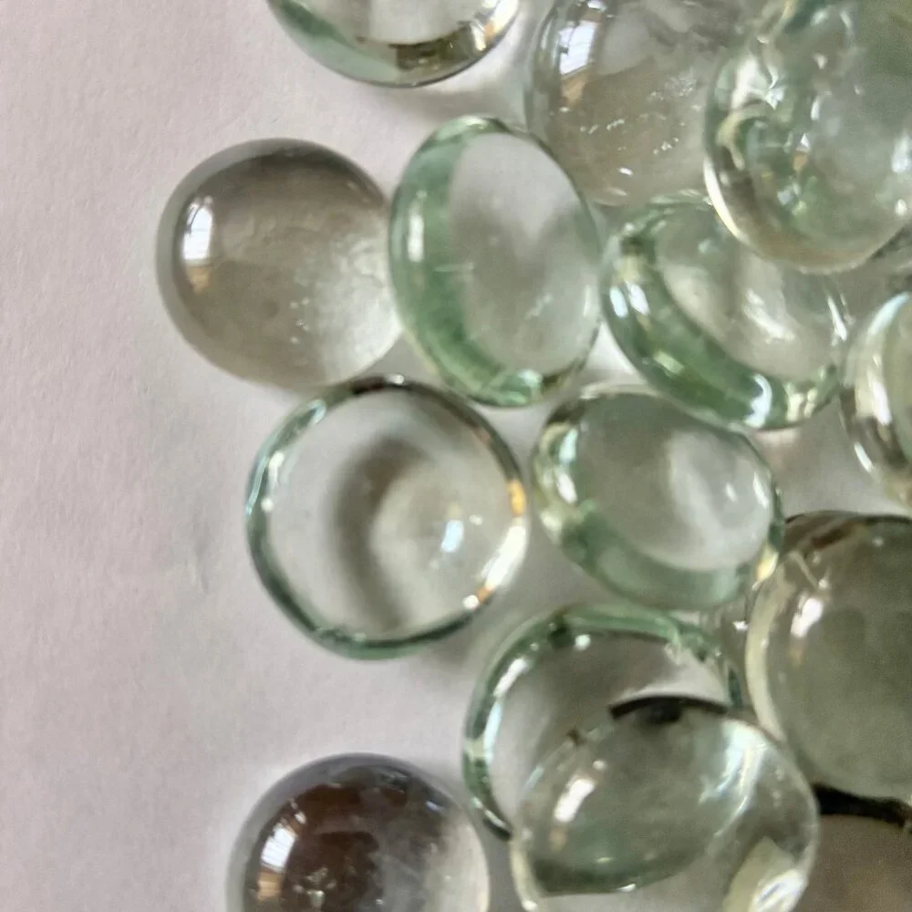 Clear Glass Round Pebbles for Mosaics, Crafts, or Home Decor